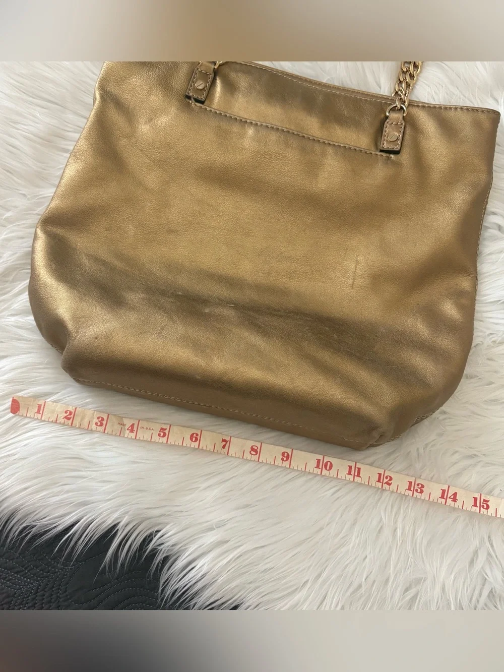 Michael Kors Dark Gold Metallic Tote Shoulder Bag - USED - for DIY?